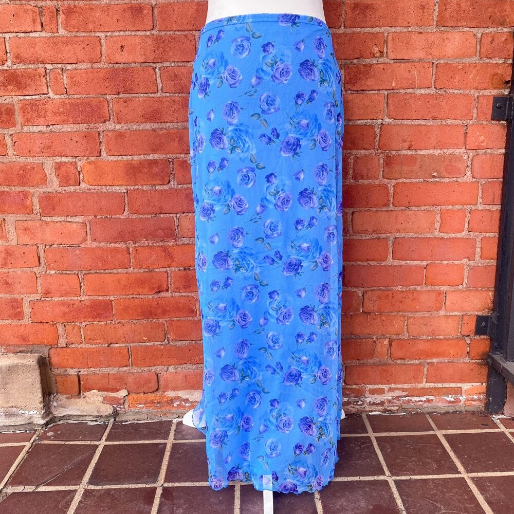 Y2K mesh maxi skirt